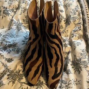 J.Crew zebra calf skin booties. VGUC. 
Size 9  1/2 .